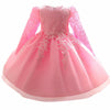 New Petal 1 2 Year Birthday Party Baby Girl Clothes Dress For Christening Tulle Vestido Kids Clothing Wedding Bridesmaid Dresses