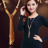 European style fashion collocation of shiny string beads necklace high-grade crystal long tassels women