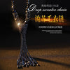 European style fashion collocation of shiny string beads necklace high-grade crystal long tassels women