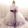 New Petal 1 2 Year Birthday Party Baby Girl Clothes Dress For Christening Tulle Vestido Kids Clothing Wedding Bridesmaid Dresses