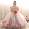 New Petal 1 2 Year Birthday Party Baby Girl Clothes Dress For Christening Tulle Vestido Kids Clothing Wedding Bridesmaid Dresses