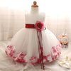 New Petal 1 2 Year Birthday Party Baby Girl Clothes Dress For Christening Tulle Vestido Kids Clothing Wedding Bridesmaid Dresses