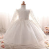 New Petal 1 2 Year Birthday Party Baby Girl Clothes Dress For Christening Tulle Vestido Kids Clothing Wedding Bridesmaid Dresses