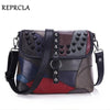 2017 New Genuine Leather Bag Rivet Patchwork Women Messenger Bags Crossbody Fashion Designer Handbags Shoulder Bag L037