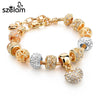 Szelam Luxury Crystal Heart Charm Bracelets & Bangles Gold Bracelets For Women Jewellery Pulseira Feminina Sbr160056