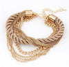 Free Shipping Bohemian Temperament Woven Gold Color Chain Braided Rope Multilayer Bracelet Women Jewelry Accessories