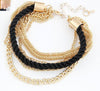 Free Shipping Bohemian Temperament Woven Gold Color Chain Braided Rope Multilayer Bracelet Women Jewelry Accessories