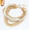 Free Shipping Bohemian Temperament Woven Gold Color Chain Braided Rope Multilayer Bracelet Women Jewelry Accessories