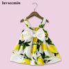 New 2017 Flower Floral Print Bow Girls Dress Summer Infant Newborn Baby Girl Dress Child Sleeveless Birthday Dresses Kids JW1017