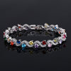Pera 5 Color Options Fashion Ladies Sterling Silver Cubic Zirconia Royal Blue Stone Bracelets Jewelry For Christmas Gift B017