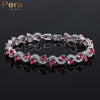 Pera 5 Color Options Fashion Ladies Sterling Silver Cubic Zirconia Royal Blue Stone Bracelets Jewelry For Christmas Gift B017