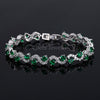 Pera 5 Color Options Fashion Ladies Sterling Silver Cubic Zirconia Royal Blue Stone Bracelets Jewelry For Christmas Gift B017