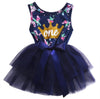2017 Navy Flower Newborn Baby Girls Sundress Summer Ruffle Tulle Party Dress Clothes 0-24M