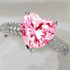 YaYI Fashion Women's Jewelry Ring Heart Pink Zircon CZ  Silver Color  Engagement Rings wedding Rings Party Rings