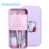 NEW  Hello Kitty 7Pcs/lot Mini Makeup brush Set cosmetics kit de pinceis de maquiagem make up brush Kit with Metal box