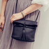 2017 Retro Bucket Women Tassel Bag Foldable PU Bag Ladies Leather Women's Handbags Mini Female Shoulder Bag Sac A Main Bolsos