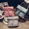 2017 Retro Bucket Women Tassel Bag Foldable PU Bag Ladies Leather Women's Handbags Mini Female Shoulder Bag Sac A Main Bolsos