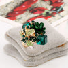 H:HYDE Purple flower ring for women hot sale crystal fashion party ring colorful jewelry trendy resin adjustable women's ring