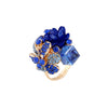 H:HYDE Purple flower ring for women hot sale crystal fashion party ring colorful jewelry trendy resin adjustable women's ring