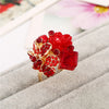 H:HYDE Purple flower ring for women hot sale crystal fashion party ring colorful jewelry trendy resin adjustable women's ring
