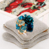 H:HYDE Purple flower ring for women hot sale crystal fashion party ring colorful jewelry trendy resin adjustable women's ring