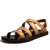 OUDINIAO Mens Shoes Pig Leather Men Sandals Summer Men Shoes Beach Breathable Buckle Gladiator Sandals For Men Zapatillas Hombre