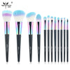 Anmor Rainbow Makeup Brushes 12 PCS Synthetic Foundation Powder Blush Eyeshadow Eyeliner Professional Make Up Brush Set CF-840