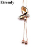 Fine Statement Crystal Butterfly Tassel Long Necklace Women 2017 New Jewelry Bijoux Necklaces & Pendants