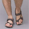 Men sandals 2017 Summer Men Black Beach Sandals high quality Unisex summer flat shoes sandalias para hombre Size 45 46
