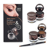 Music Flower Brand Makeup Set 4 In 1 Brown + Black Gel Eyeliner Eyebrow Powder Kit Waterproof Lasting Eye Liner Eye Brow Make Up