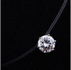 2pcs Silver Plated Shine Zircon Necklace Invisible Transparent Fishing Line Short Chain Pendant Neckalce for Women Jewelry Gift