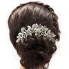 2017 New Fashion Leaves Flower Wedding Hair Comb Clear Rhinestone Crystal Bride Hair Accessories Women Jewelry XBY688