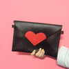 Fashion Messenger bags love letter Cartoon Printing Envelope bags heart shape day clutch pu shoulder bags 4 colors available