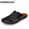 Ramialali Brand Fashion Men Sandals Genuine Leather Beachsandals Summer Breathable Men's Flip Flops Male Casual Slippers