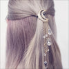 2017 New Charming Gold/Silver/Black/Rose Gold Color Crystal Moon Hair Clip Tassels Long Hair Accessories Femme Bijoux