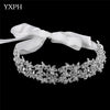 YXPH Handmade Bridal Headband Tiara Crown Silver Wedding Hair Accessories Elegant Headpiece Rhinestone Women Hair Jewelry FG054