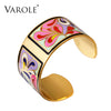 VAROLE Top Quality 100% Copper Opening Color Enamel Bangle Love Bracelets & Bangles Pulseiras Women Fashion Jewelry pulsera