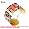 VAROLE Top Quality 100% Copper Opening Color Enamel Bangle Love Bracelets & Bangles Pulseiras Women Fashion Jewelry pulsera