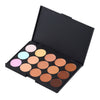 Professional make up tool set 15 Color Face Makeup Cosmetic Concealer Palette $ Wood Handle Flat Angled Brush kit Make up Set