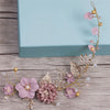 Sweet Long Hair Flower Wedding Hair Ornaments Gold Purple Series Bride Headdress Handmade Bridal Party Wedding Hair Decoration
