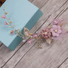 Sweet Long Hair Flower Wedding Hair Ornaments Gold Purple Series Bride Headdress Handmade Bridal Party Wedding Hair Decoration