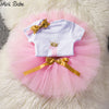 Aini Babe Baby Girl Clothes Birthday Party Dresses for 1 Year Old Infant Toddler Baby Children It's My 1st Birthday Tutu Suits