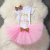 Aini Babe Baby Girl Clothes Birthday Party Dresses for 1 Year Old Infant Toddler Baby Children It's My 1st Birthday Tutu Suits