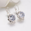 4 Color Big Gem Stone Rhinestone Drop Earrings AAA Zirconia Cuff Earring For Women Jewelry Pendientes Mujer