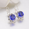 4 Color Big Gem Stone Rhinestone Drop Earrings AAA Zirconia Cuff Earring For Women Jewelry Pendientes Mujer