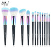 Anmor Rainbow Makeup Brushes 12 PCS Synthetic Foundation Powder Blush Eyeshadow Eyeliner Professional Make Up Brush Set CF-840