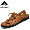 DJSUNNYMIX Men's 100% Genuine Leather New Famous Brand Casual Men sandals Slippers Summer Shoes Beach flip flops chinelo masculi