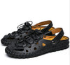 DJSUNNYMIX Men's 100% Genuine Leather New Famous Brand Casual Men sandals Slippers Summer Shoes Beach flip flops chinelo masculi