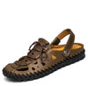 DJSUNNYMIX Men's 100% Genuine Leather New Famous Brand Casual Men sandals Slippers Summer Shoes Beach flip flops chinelo masculi