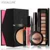 FOCALLURE 8Pcs Cosmetics Makeup Set Powder Eye Makeup Eyebrow Pencil Volume Mascara Sexy Lipstick Blusher Tool Kit for Daily Use